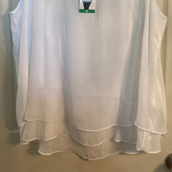 Cristina B White Sleeveless Layered Top - NWT - Picture 2 of 9